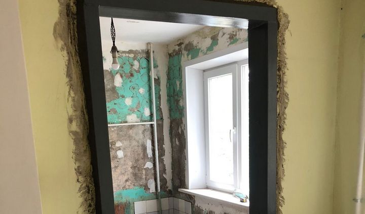 Резка и усиление проёма в бетонной стене Резка и усиление проёма в бетонной стене